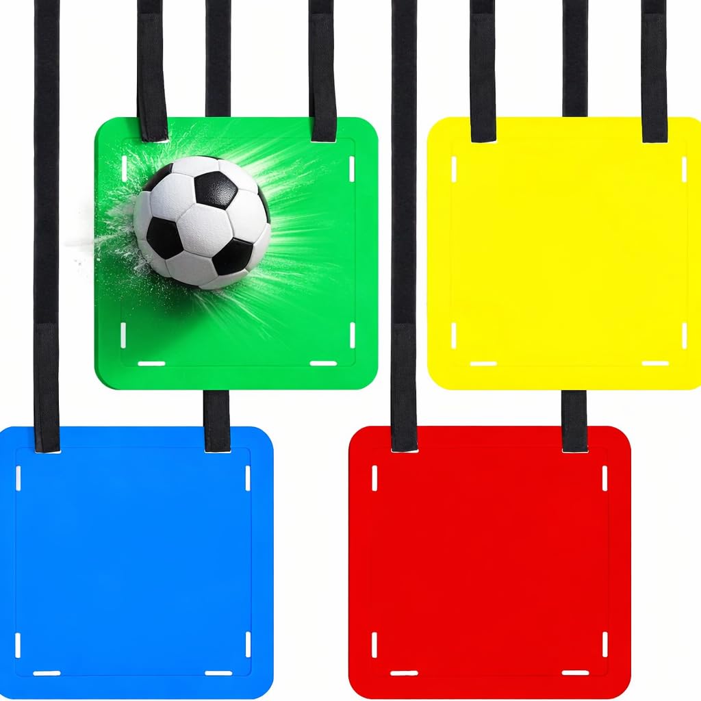 Set di 4 bersagli per cancelli, calcio accessori con 16 bande regolabili, per allenamento calcio, precisione, reazione e tiro, per bambini e ragazzi