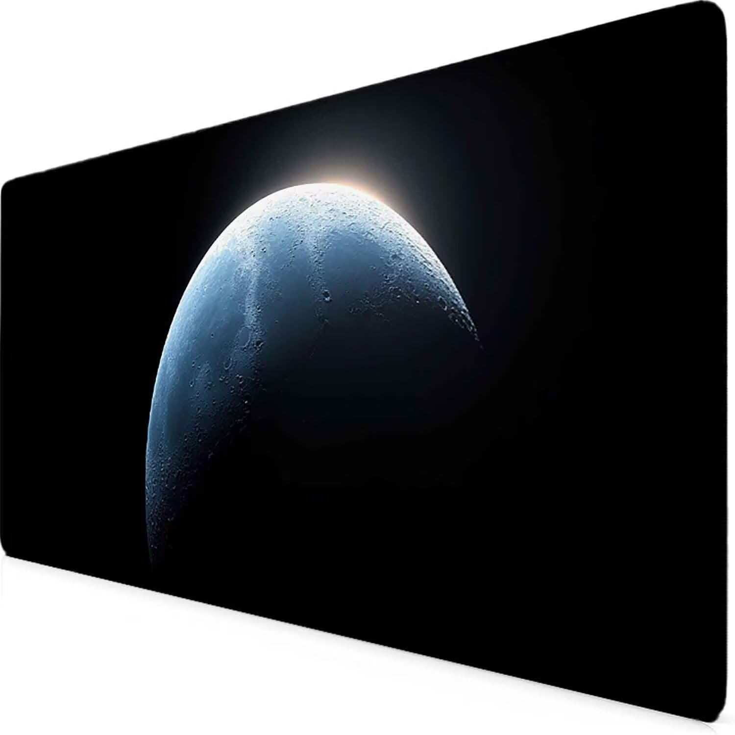 Podkładka pod mysz do gier, czarna podkładka pod mysz z ziemią, podkładka XXL, 1200 x 600 mm, mata biurowa z przeszytymi krawędziami, antypoślizgowa, do biura, nauki, gier, akcesoriów biurowych