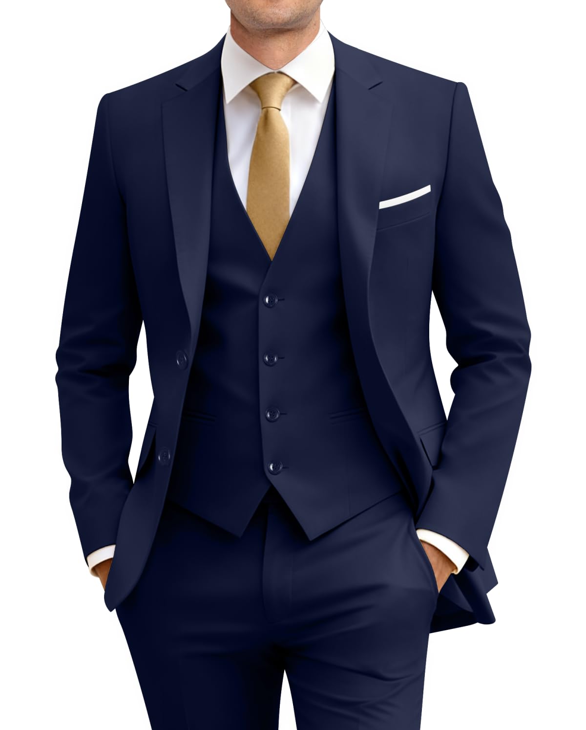 Men's Slim Fit 3 Piece Suit Set with Tie