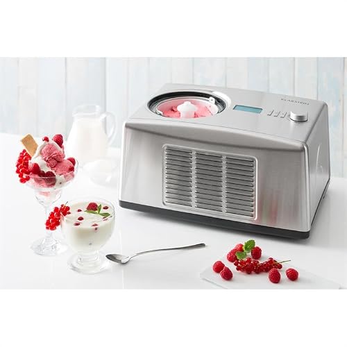 Foto von KLARSTEIN Yo & Yummy 2in1 Eismaschine & Joghurtbereiter - Eismaschine 150W, 1,5l, Edelstahl, ohne Vorkühlung, einfache Bedienung, doppelt schmackhaft, Silber