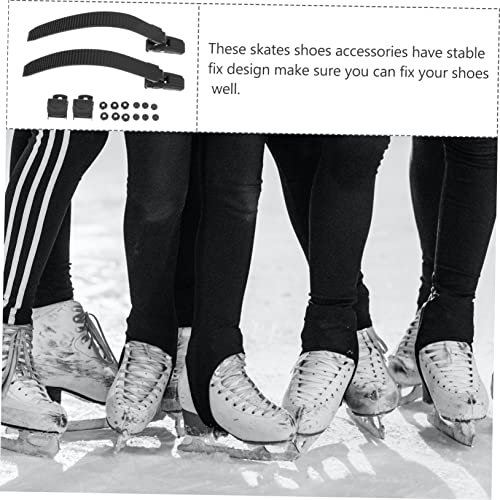 Baluue 2 Conjuntos fivela de skate sapato de patinação skate preto faixa preta patins alça de fivela