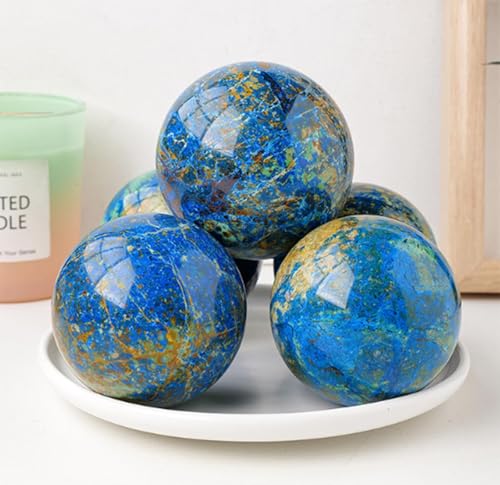 Esfera de piedra lapislázuli fénix natural con base para decoración hogareña 4