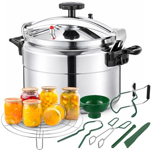Image of 16qt Pressure Cooker for Canning Pressure Canner Supplies Kit, 6 Canning Supplies Stainless Steel Steam Rack Gauge, Silver