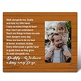 Muktoujaumai Dad Picture Frame Gifts, Walk Alongside Me Daddy and Hold My Little Hand, Father's Day Gifts for Best Dad Ever, Birthday Christmas Gifts for Dad from Daughter Son, Gifts for New Dad