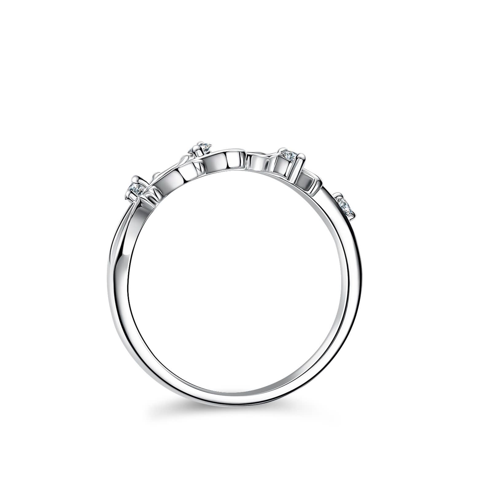 Anillo para mujer con moissanita, plata de 14 quilates, oro blanco, talla 58 (18,5)