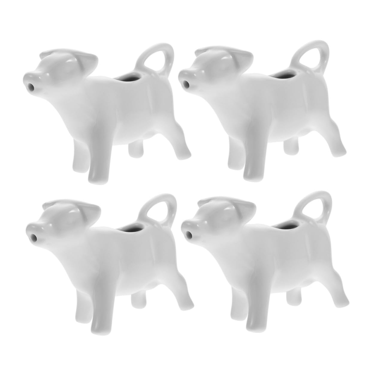 GLEAVI Pichet à Lait Céramique 4 Pièces Tasse à Mousser Lait Accessoires Cuisine