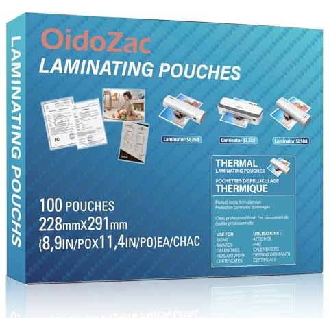 Thermal Laminating Sheets, Letter Size 100 Pack Laminating Pouches 9" x 11.5", 3-Mil Thick Transparent Laminated Paper Ideal Office and School Supplies, Flexible Rigidity for Laminator Cover
