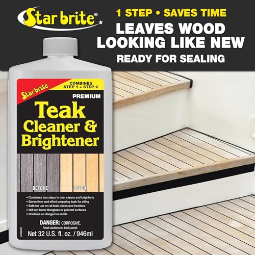 Image of Star Brite Teak Cleaner & Brightener, Restore Weathered Wood, 32oz (094932) | Restore Weathered Wood