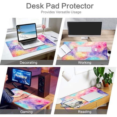 Image of Vimorco Waterproof Desk Pad,XXL Large Mouse Extended Gaming Mousepad with Anti-Slip Rubber Base,Computer Laptop Keyboard Mouse Mat for Women Men Girls Work,Game,Office,31.5 x 15.7 inch,Pink Watercolor