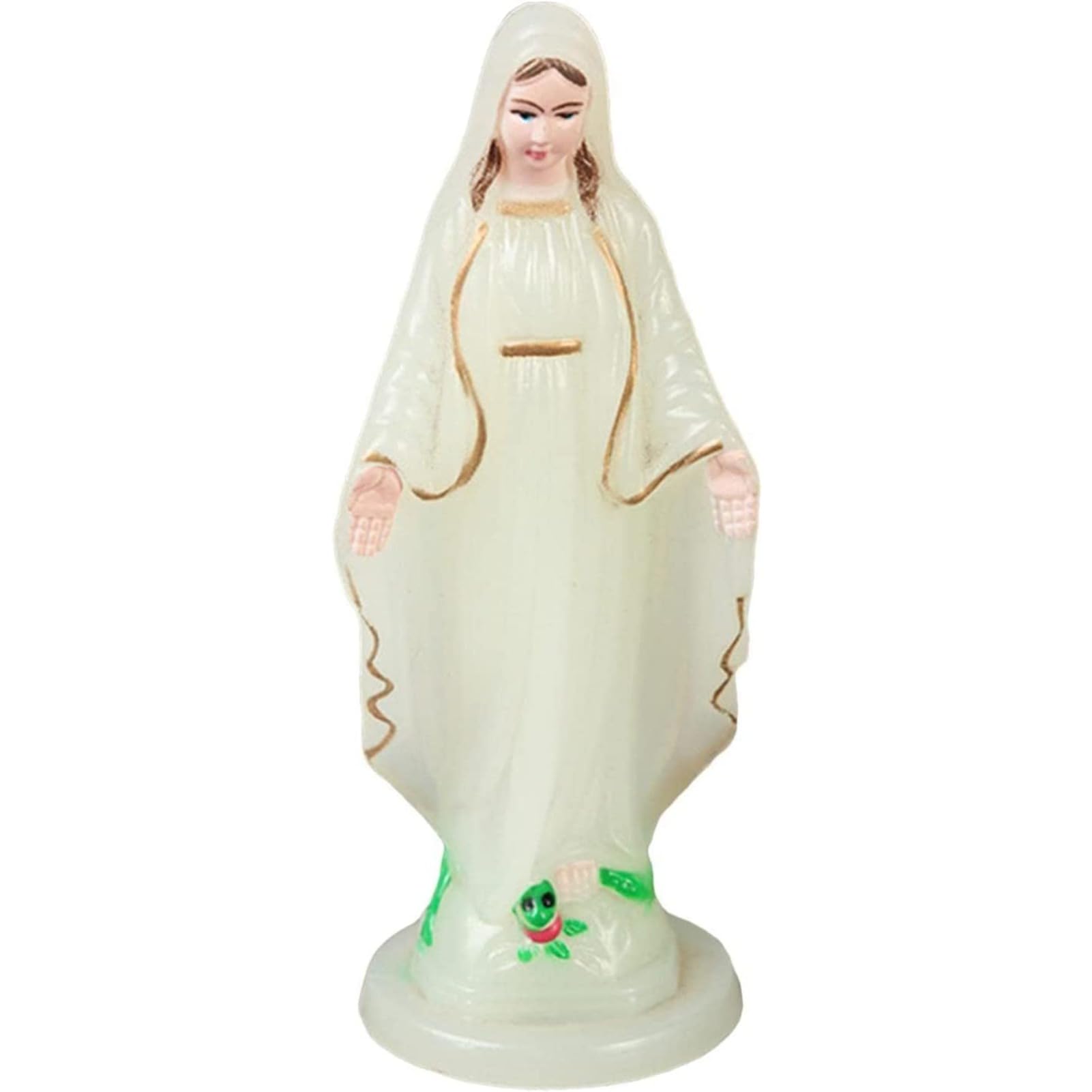 GnathicHOME Luminous Virgin Mary Statue Glow In The Dark Resin Figurine Hand Painted Religious Tabletop Ornament Home Altar Decor Gift (10cm,white)