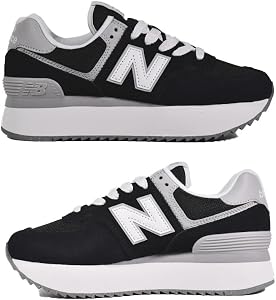 Amazon | NEW BALANCE 574+ SNEAKER WL574ZSA (BLACK, 日本の靴の