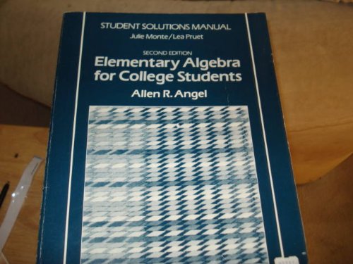Elementary algebra for college students 013252743X Book Cover
