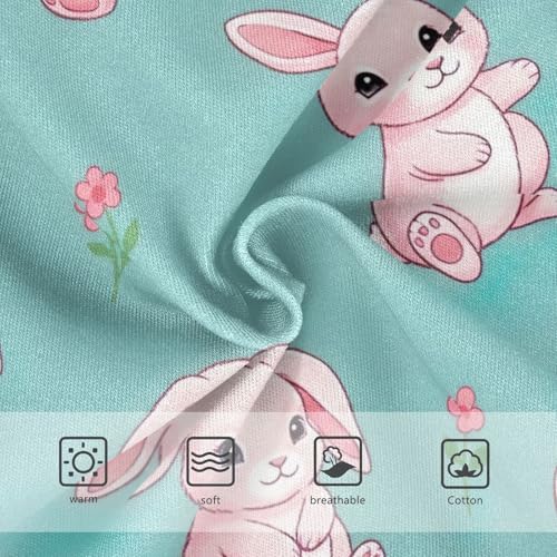 Panties for Girls, Cute Pink Rabbits Ears Teal Toddler Panties, Cotton Underwear Girls, 2T–8 Years3