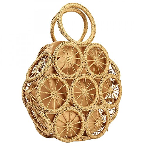 Bolso playero grande de paja para mujer miniatura 3