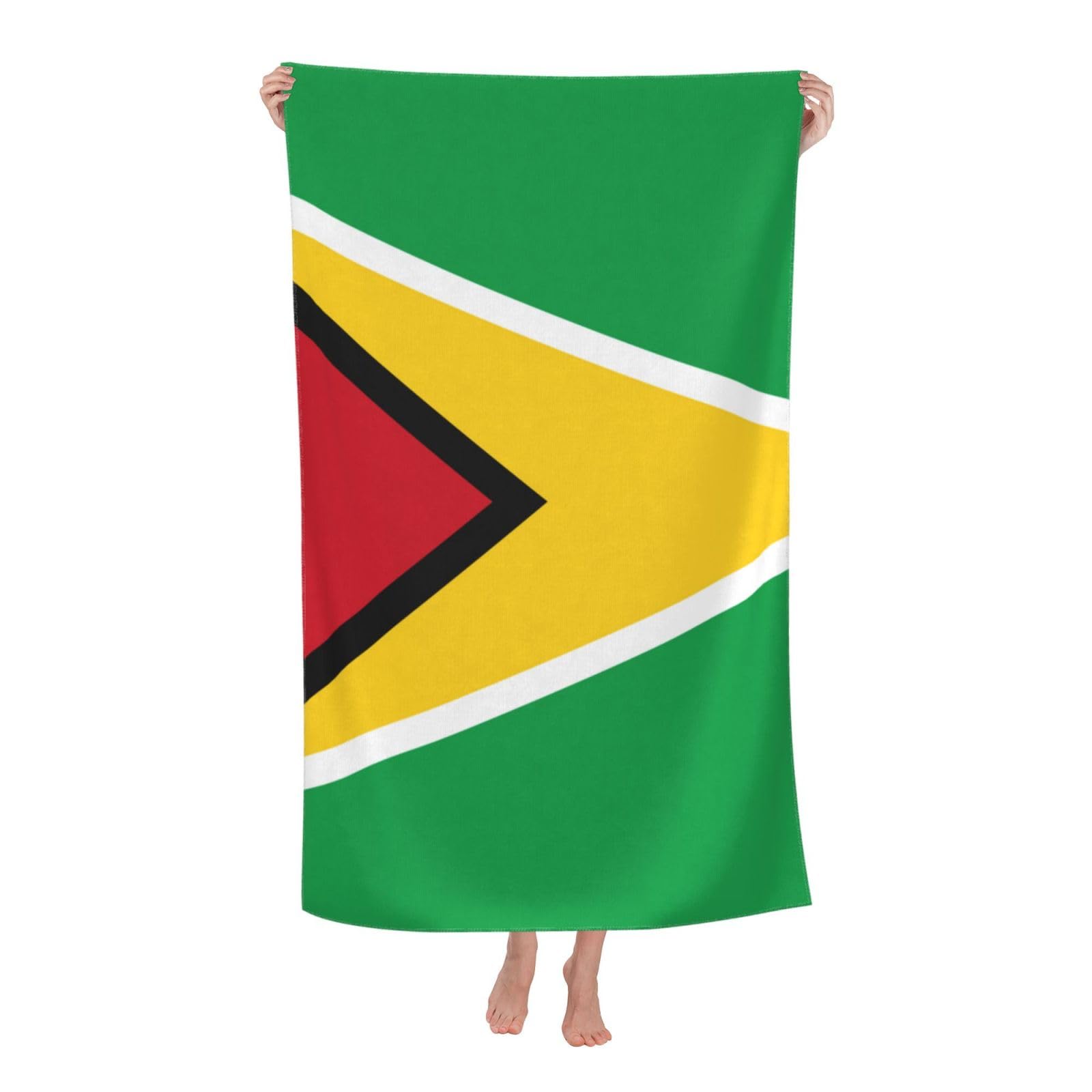 LSRCPD Beach Towel Guyana Flag Microfiber Beach Towels Blanket Oversized Tropical Big Extra Large XL Pool Towels Quick Dry Sandproof for Women Girls Kids
