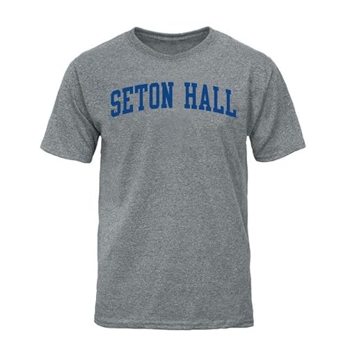 Barnesmith Seton Hall University SHU The Pirate Short Sleeve Adult Unisex T-Shirt, Classic, Charcoal Grey, X-Large