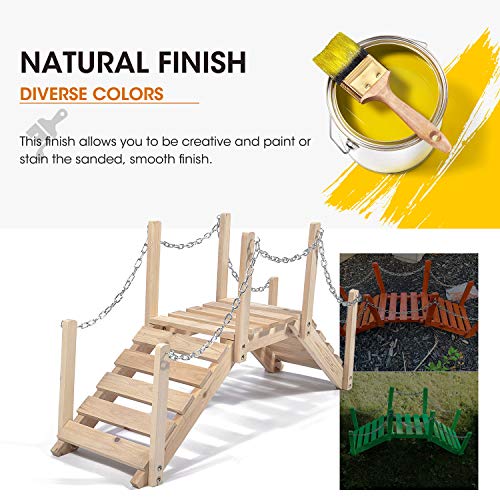 Mardili Art Decoration Painting Barden Bridge for home, garden backyard, Natural, 40 inches - Thumbnail 3