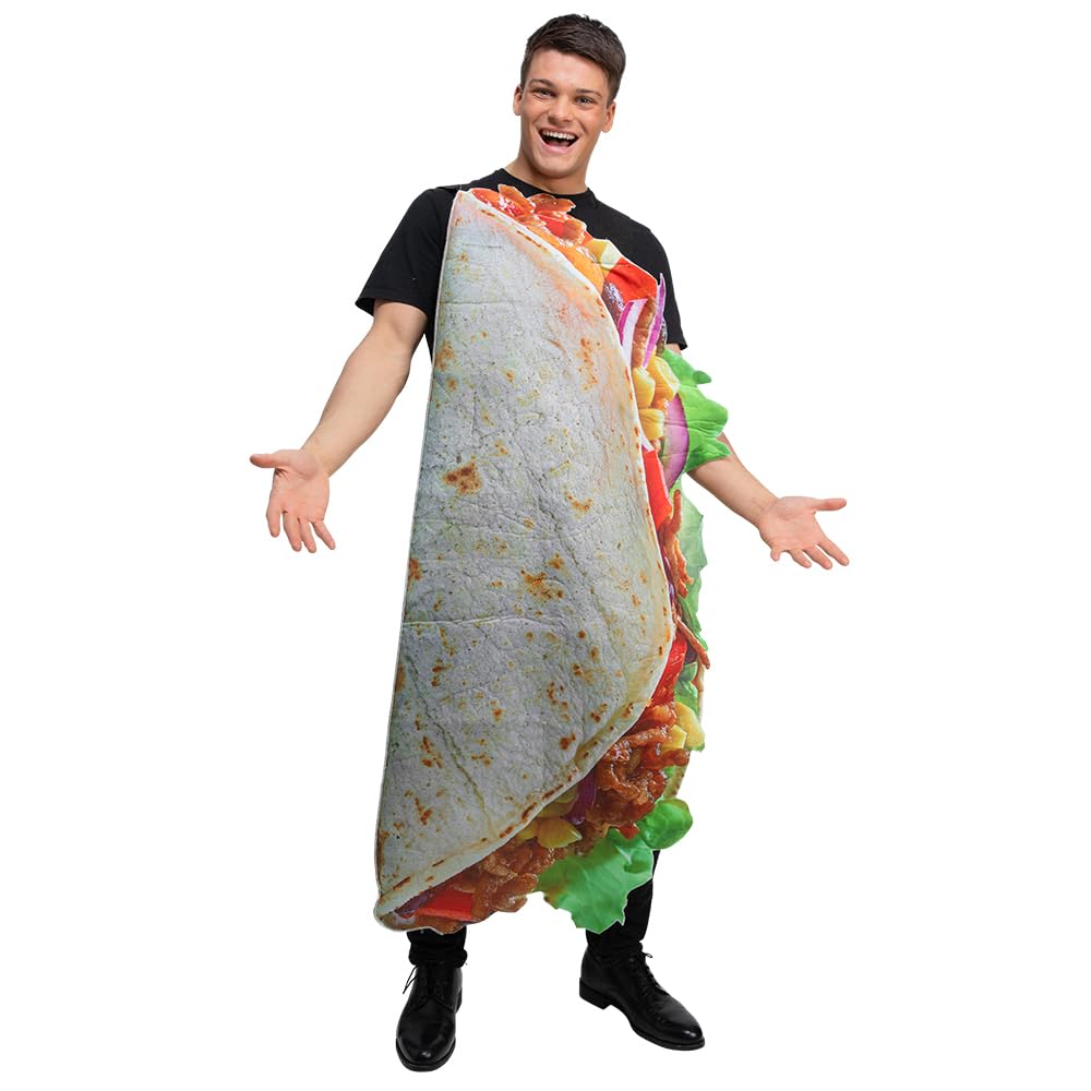 Wicked Costumes Adult Taco Fancy Dress Costume - One Size, Multicolour