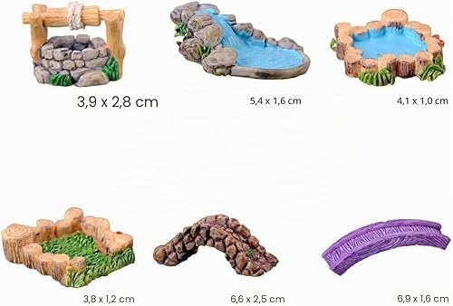 Blaue DIY Miniatur-Wasserpool-Feengarten-Dekoration – Antiker europäischer Herrenhaus-Stil, Mini-Teichlandschaft, Ornament für Puppenhausdorf und Outdoor-Handwerk