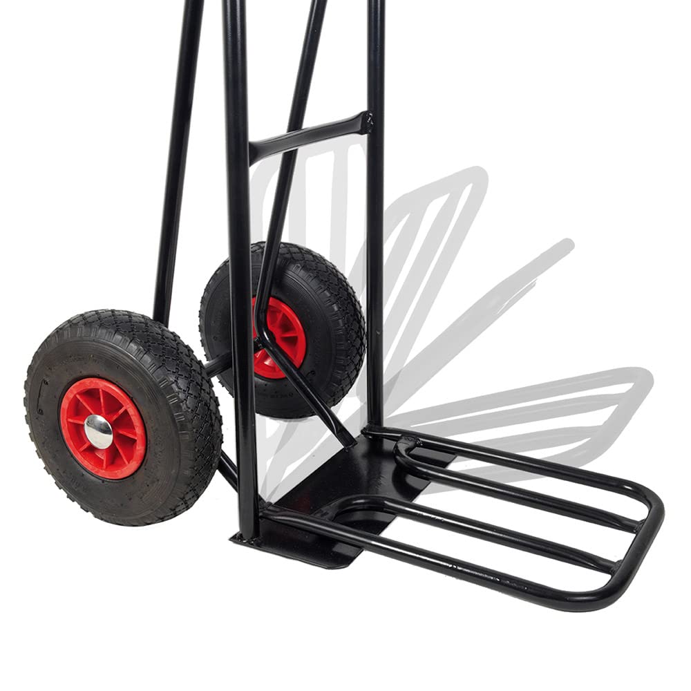 RAVENDO ST150 NG PUR Profi Sackkarre klappbar – 150 kg Transportkarre mit PU Vollgummireifen, Faltbare Ladeschaufel, Handkarre für Werkstatt & Umzug