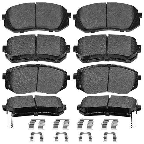 Image of Brake Pads Front and Rear Compatible with Hyundai Tucson, Kia Cadenza Sportage Automotive Replacement Brake Pads Semi-Metallic D1295 D1157