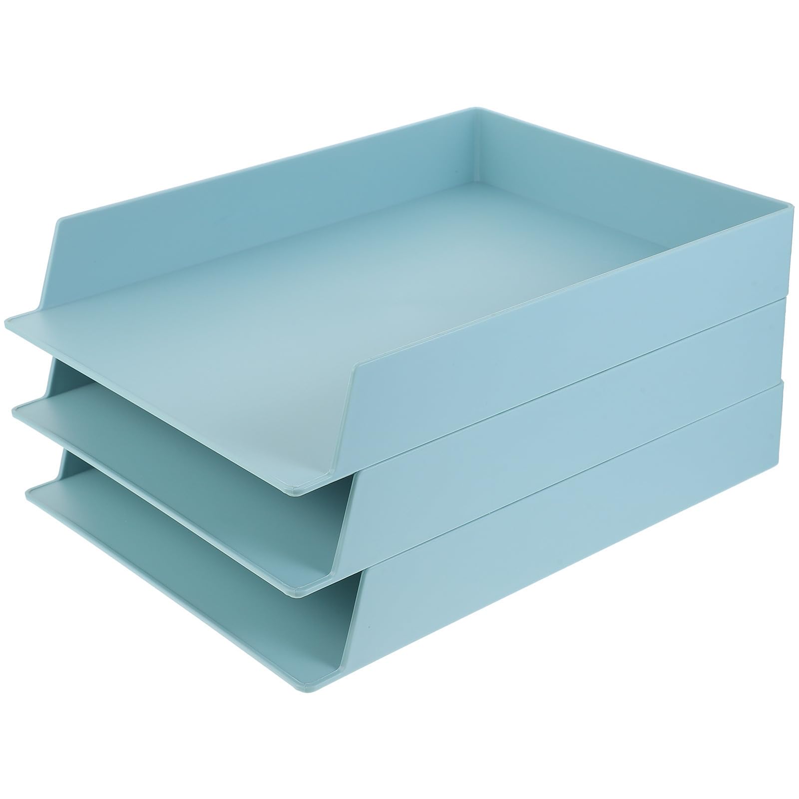 Caja de Almacenamiento de Archivos A4 Apilable 3 Piezas Abs Verde