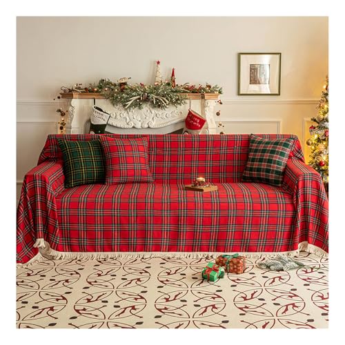 HonunGron Jeté de Canapé Jeté de Lit Noël, Couverture de Jet en Chenille Glands Plaid Couverture de Canapé, Housse de Canapé Noël Jeté de Canapé...