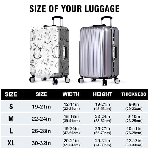 Travel Luggage Cover Suitcase Protector Scratch-Resistant Fit, Not Included Suitcase Pumpkin M 7