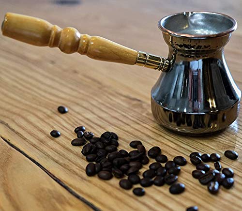 Ð¡opper Engraved Cezve Turkish Coffee Pot Stovetop 12oz(350ml) Silver - Turka Coffee Maker - Armenian Coffee Pot - Turka for Coffee Copper - Saudi Arabic Coffee Pot - Retro Ethiopian Coffee Pot