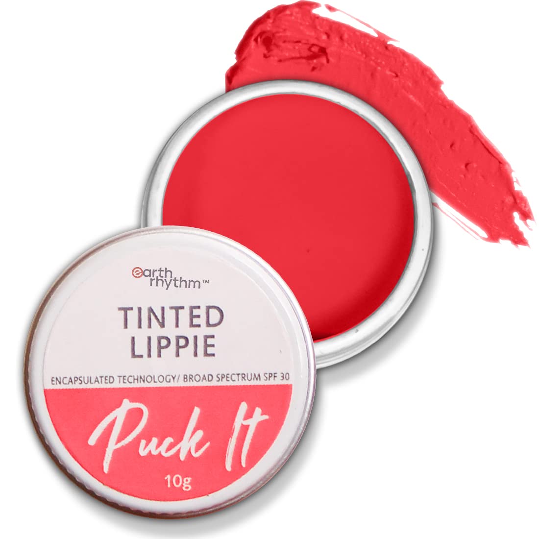 Earth Rhythm Tinted Lip Balm & Cheek Tint with SPF30 - Lady Bug, Nourishes & Hydrates Dry Chapped Lips, Provides UV Protection, with Shea Butter & Almond Oil, Chemical & Paraben free - 10 gm