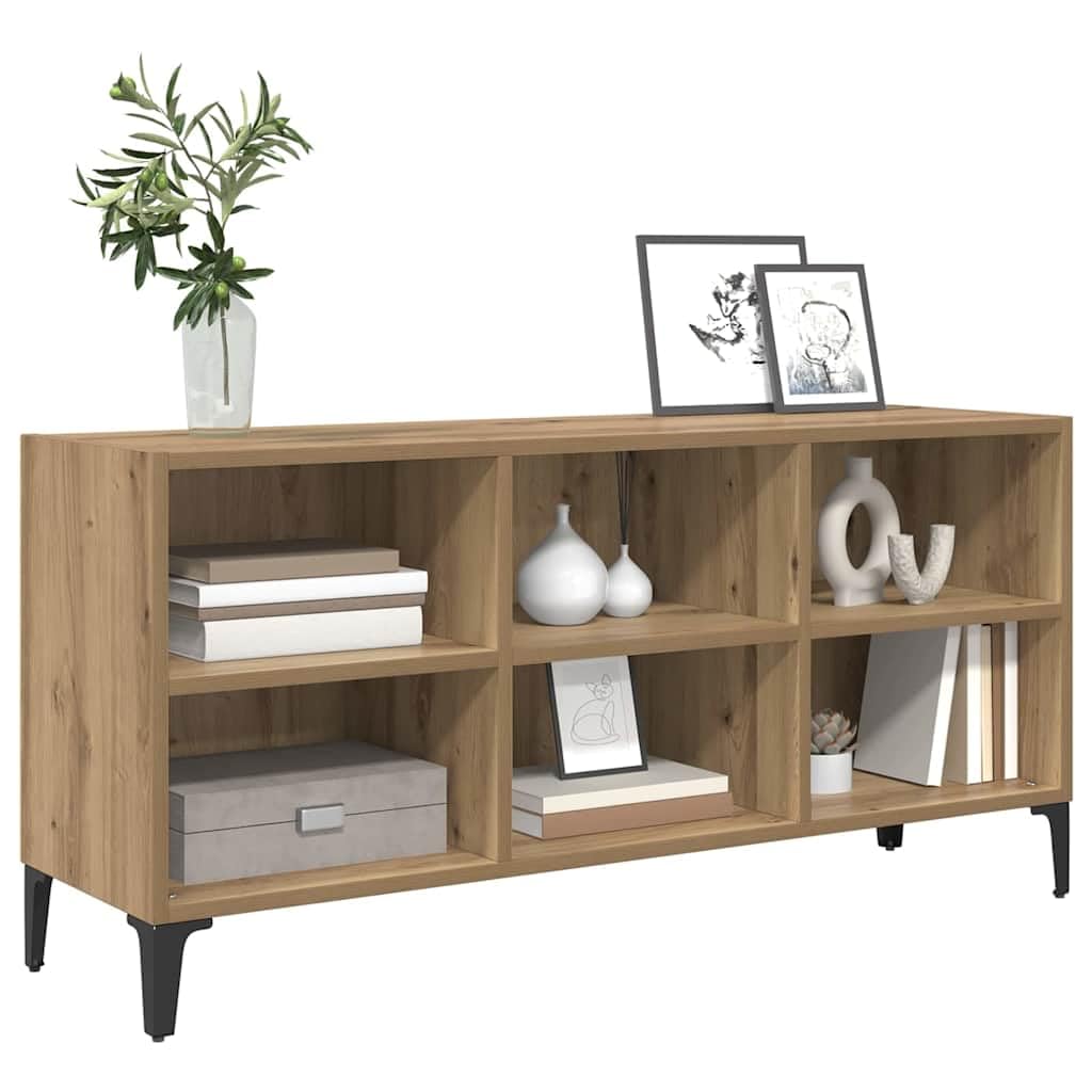 Zestaw szafek pod telewizor brązowy, 69,5 x 30 x 50 cm, materiał drewnopochodny, montowany na ścianie, z regałem, do salonu, rustykalny wygląd, oszczędność miejsca, uniwersalny stojak na