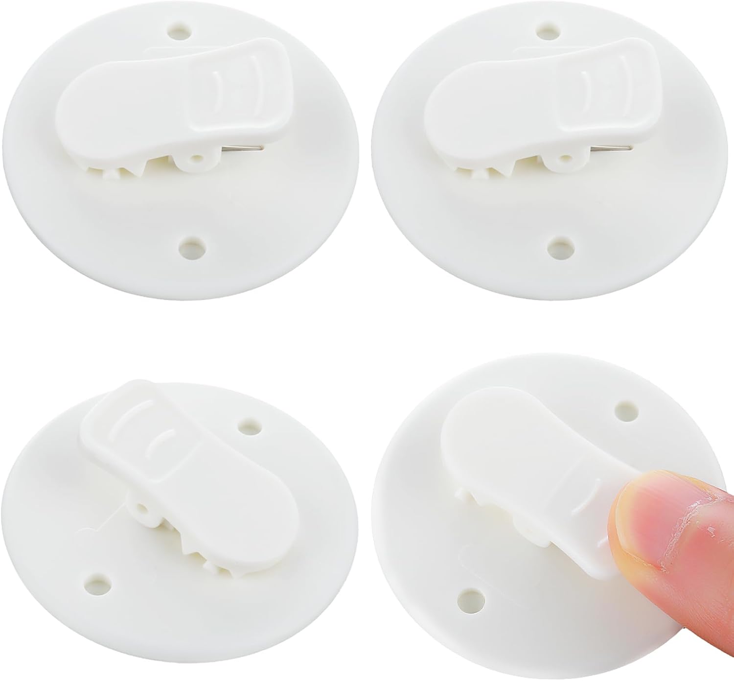 TIESOME Self Adhesive Shower Curtain Clips, 4 Pack Shower