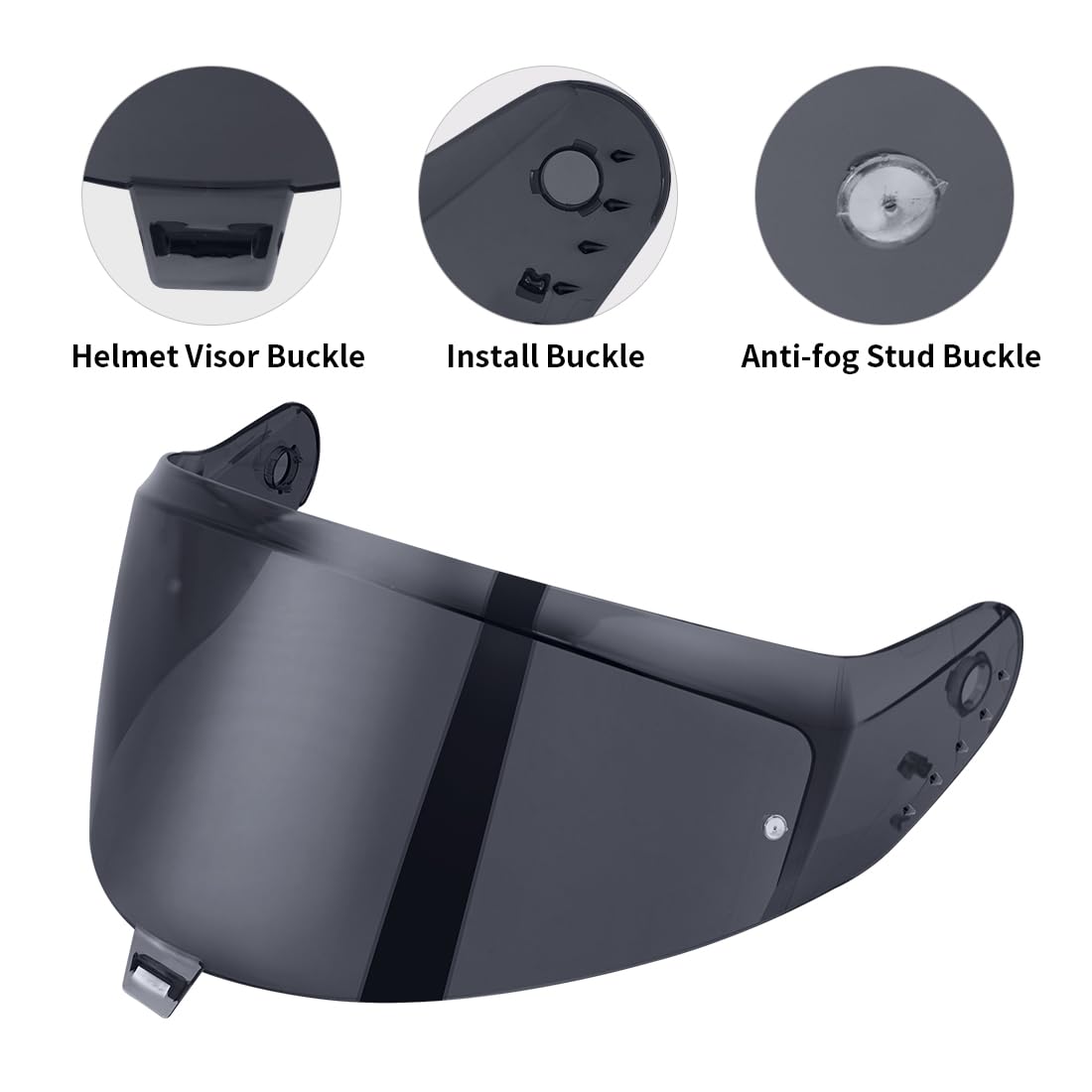 Helmvisier für SKWAL i3/RIDILL 2/ D-SKWAL 3,Motorradhelm Visier,Motorrad Windschutz Helm Objektiv Visier,Integralhelm Visier UV-Beständig,Motorradhelm Visier Ersatz (Schwarz)