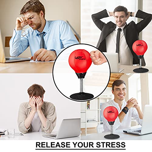 Laser Sports Desktop Punching Bag - Stress Buster With Suction Cup For Office Table And Counters - Heavy Duty Stress Relief Desk Punch Ball - Fun Gift For Party - Perfect For Kids And Adults #TOP2
