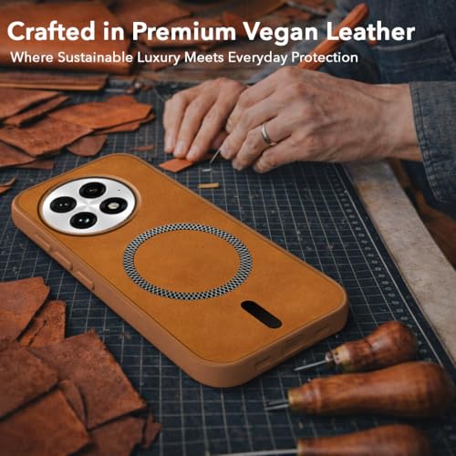 Image of Jkobi Leather Finish Back Cover Case for OnePlus 13 (MagSafe Compatible Wireless Charging | Soft Touch | Camera Bump Protection)