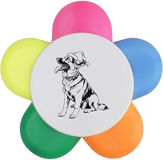 Azeeda 'German Shepherd with Santa Hat' Flowe...