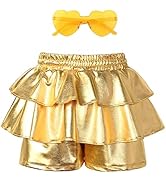 Women's Metallic Shorts Yoga Shiny Sparkly Hot Drawstring Outfit Short - View #2