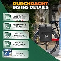 MIVELO 2in1 Fahrradtasche für Gepäckträger Gepäckträgertasche 100% wasserdicht Fahrrad Tasche für Gepäckträger (Schwarz-Carbon, 25L) – Ansicht 5