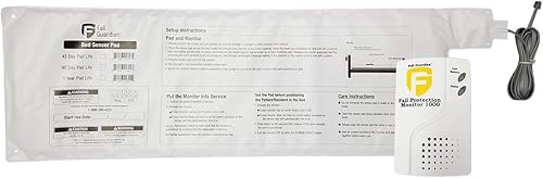 Fall Guardian Monitor 1000 y almohadilla de sensor de cama de 45 días de 10 x 30 pulgadas. Alerta automáticamente al cuidador cuando ancianos,