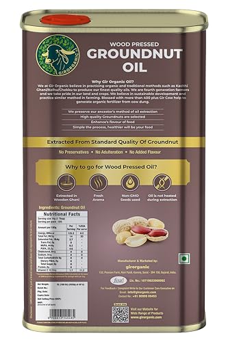 image for GirOrganic Peanut Oil | Natural Kolhu Wood Pressed | 169oz (Kacchi Gha