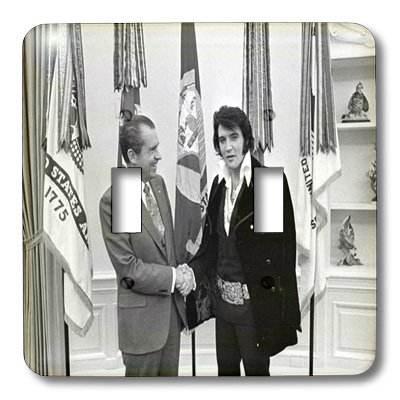 Photo Nixon et Elvis 1970 interrupteur double idée cadeau geek et histoire