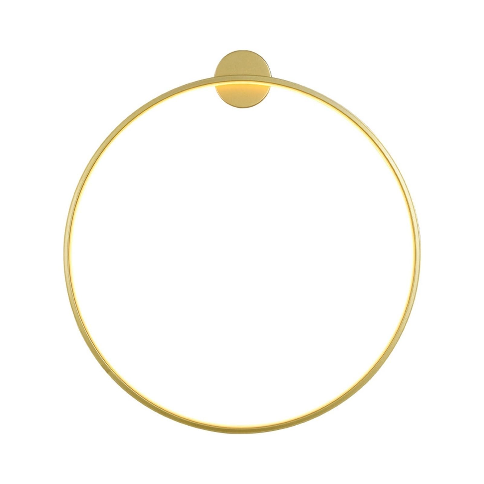 OZBMA Aluminum Ring LED Wall Lamp, Modern Circle Round Light for Bedroom Restaurant Living Room(Gold Tri Color Light,23.6inch) (Gold Warm Light 31.4inch)