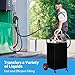GarveeTech 30 gal Fuel Caddy, Fuel Tank with Manual Transfer Pump for Gasoline & Diesel, Durable 4-Wheel Design, Mobile Fuel Storage for Cars, Trucks, Boats, Lawn Mowers, Black