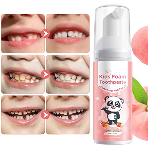 FRDUGA Kinderschaumzahnpasta, Kinderzahnpasta für U-förmige Zahnbürste, Zahnpasta mit natürlicher Formel, Mundpflegezahnpasta für Kinder (Pfirsich,2PCsx60ml) – Bild 4