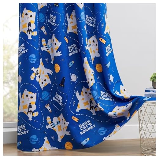 Fun Space Cat Blackout Curtains