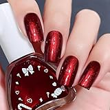 Vernis à ongles rouge nacré, brillant à séchage rapide, vernis de couleur bordeaux intense avec finition crémeuse, manucure longue durée et résistant aux éclats, pour bricolage d'ongles à la maison