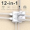 Surge Protector Power Strip - CHCORE 5Ft Braided Extension Cord with 8 Outlets with 4 USB (2 USB C) Charging Ports, Flat Plug Multi Plug Outlet Extender Charging Station for Home Office, ETL, White #1