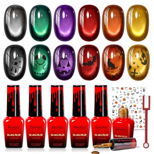 Image of Beetles Halloween Box Cat Eye Gel Nail Polish Set, Witch Potion 6 Colors