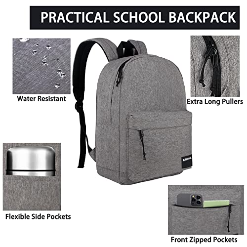 Image of SUPACOOL Casual Laptop Backpack for Men and Women, Backpack for College, USB Charging Port, Lightweight Pack Back(Light grey)