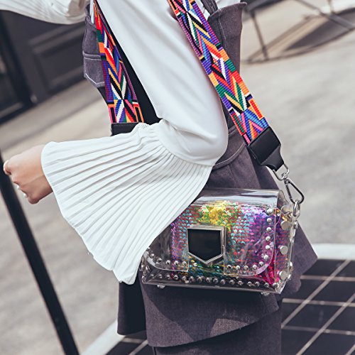 Yingfeg Bb Y003 Clear Crossbody Messenger Shoulder Bag See Through Stadium Approved Concert Gameday Purse Bag Colorful thumb #3